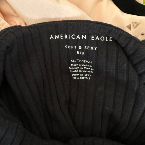 American eagle ribbed black crop tank top size XS - Picture 3 of 4
